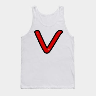 Letter V. Name with letter V. Personalized gift. Abbreviation. Abbreviation. Lettering Tank Top